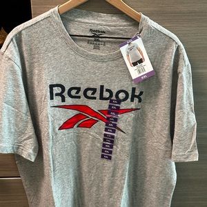 Reebok Mens Logo Graphic T-Shirt, Heather Grey, XX-Large 2XL NEW WITH TAGS NWT